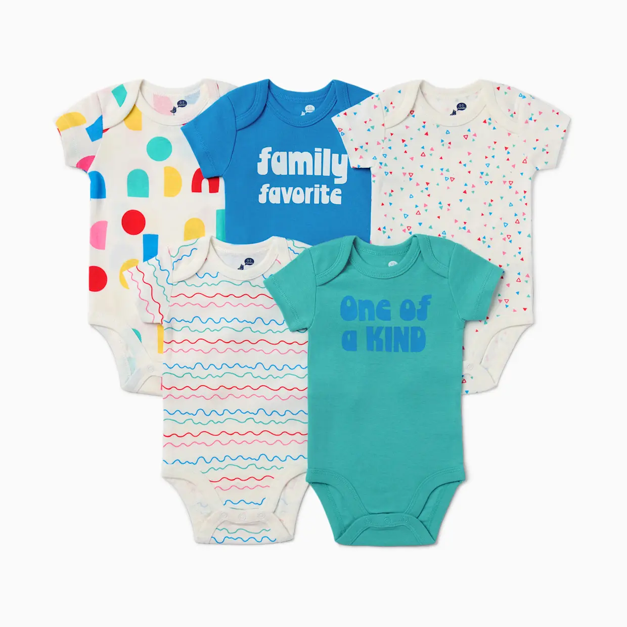 Cotton Bodysuits, 5-Pack